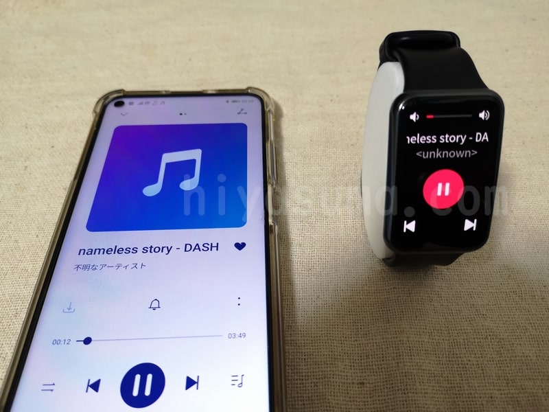 HUAWEI WATCH FIT newでスマホの音楽アプリを操作できます。