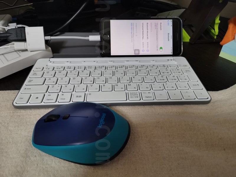 iPhone SE2をミラーリングしつつBluetoothキーボードとマウスを使う。